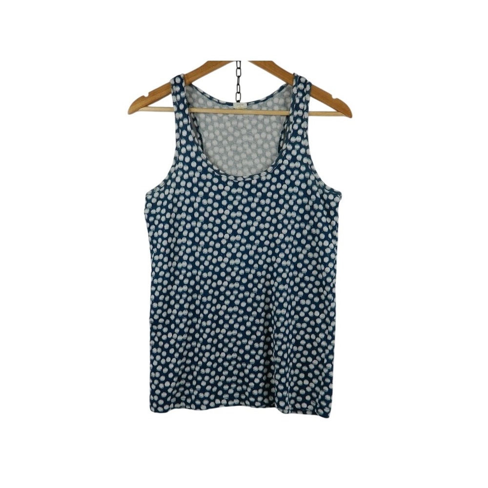 J. Crew Women's Size S Blue White Polka Dot Sleeveless Tank Top‎